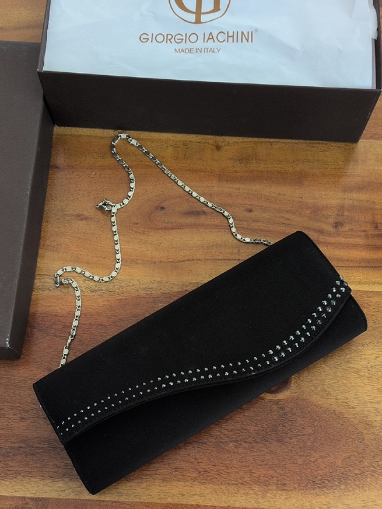 Giorgio Iachini Handbags - 🆕 Swarowski Crystal Black Chain-Shoulder Evening Clutch